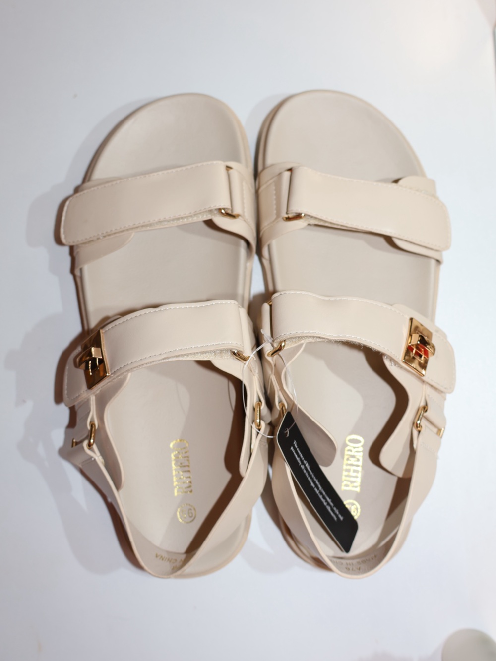 Rihero Cream Platform Sandals Women’s Size 9.5 NWT